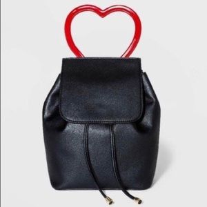Wild Fable Black Backpack with Red Heart Handle